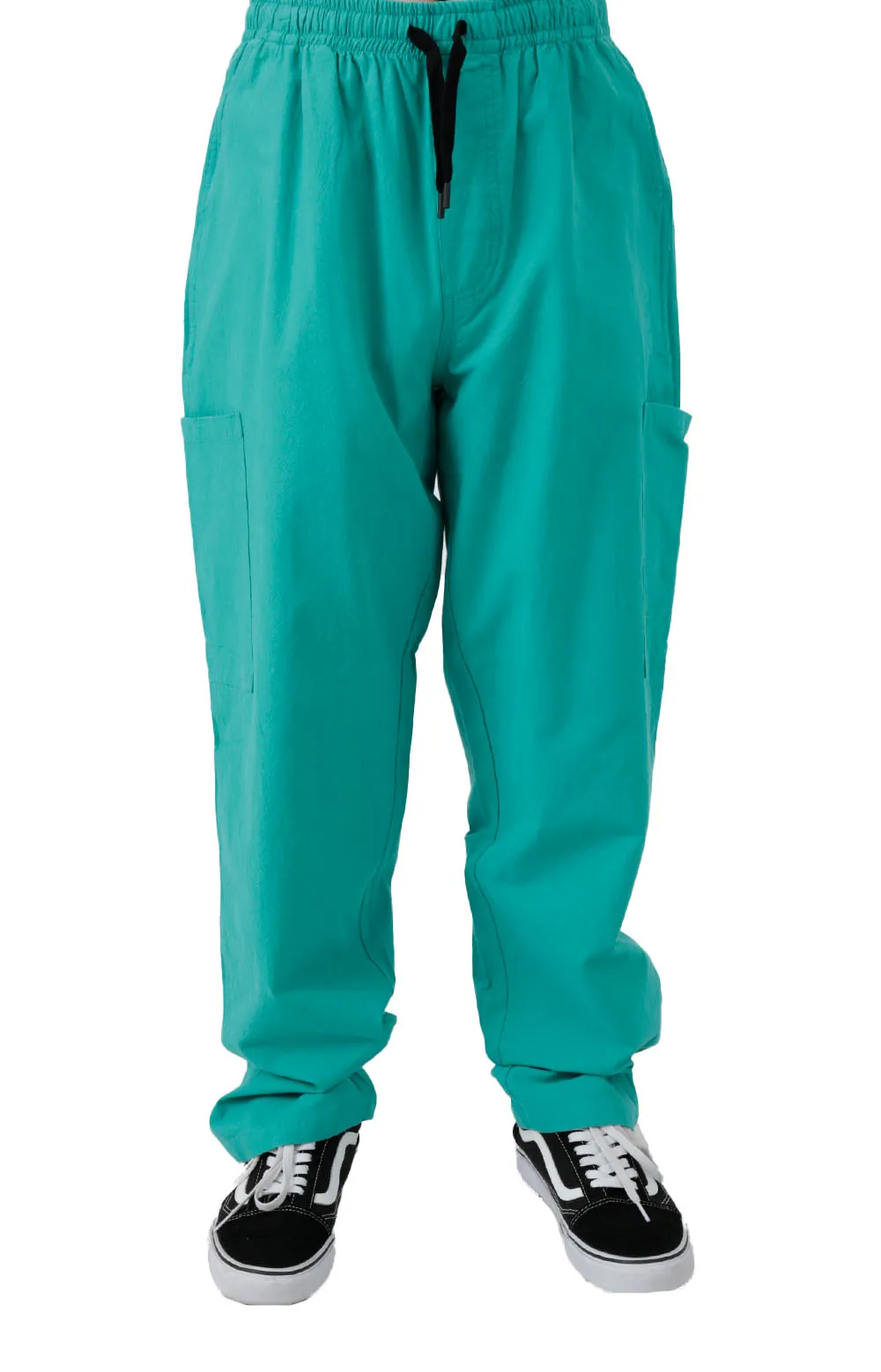 Teal Crushed Cargo Pants