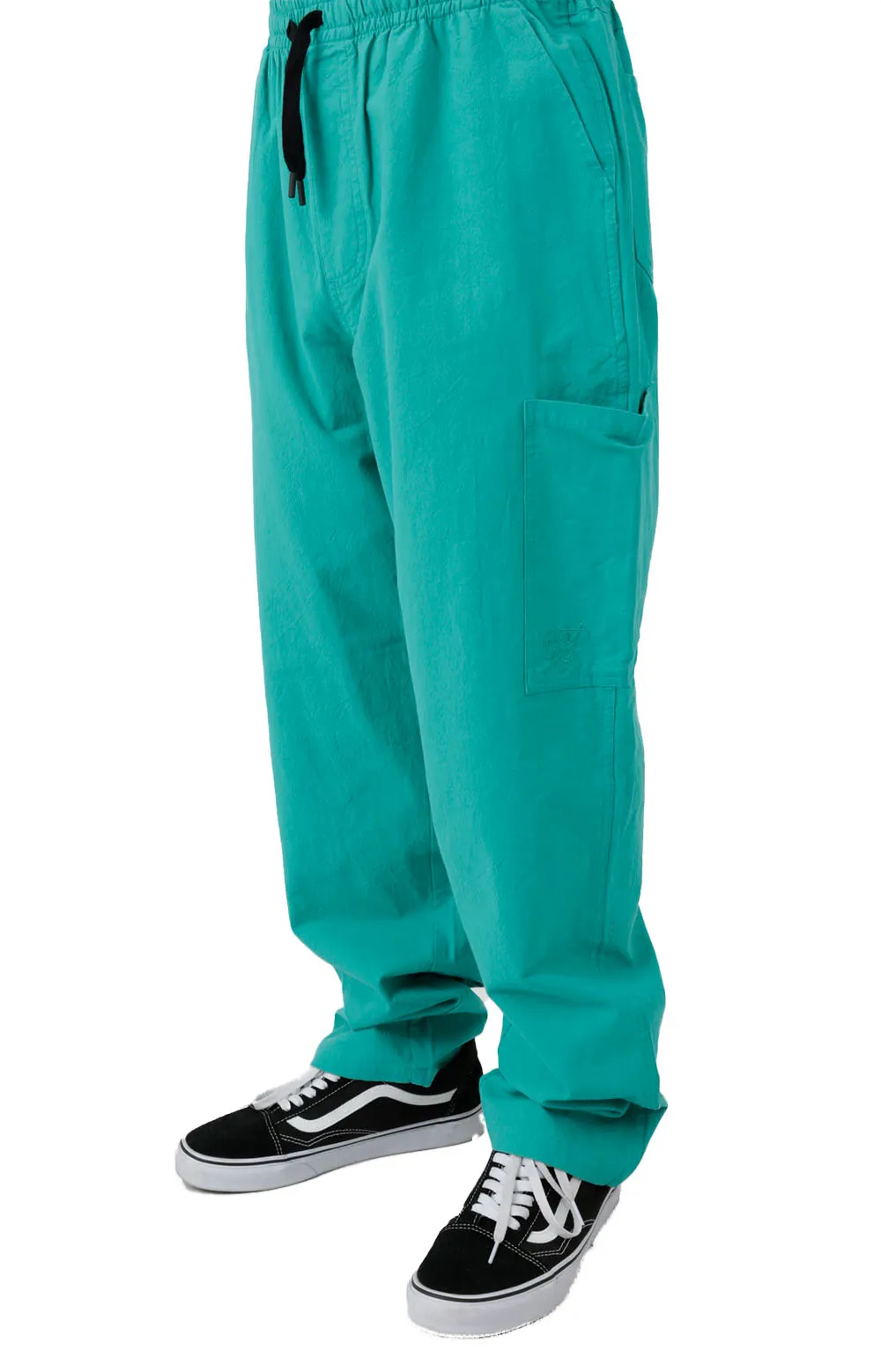 Teal Crushed Cargo Pants