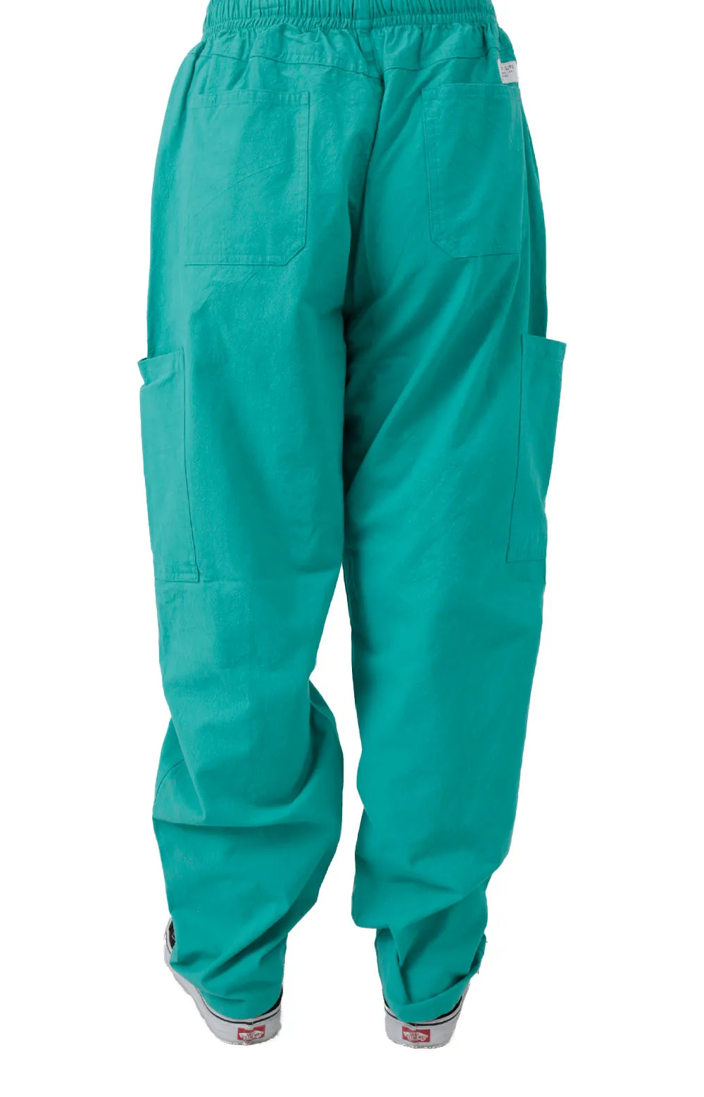 Teal Crushed Cargo Pants