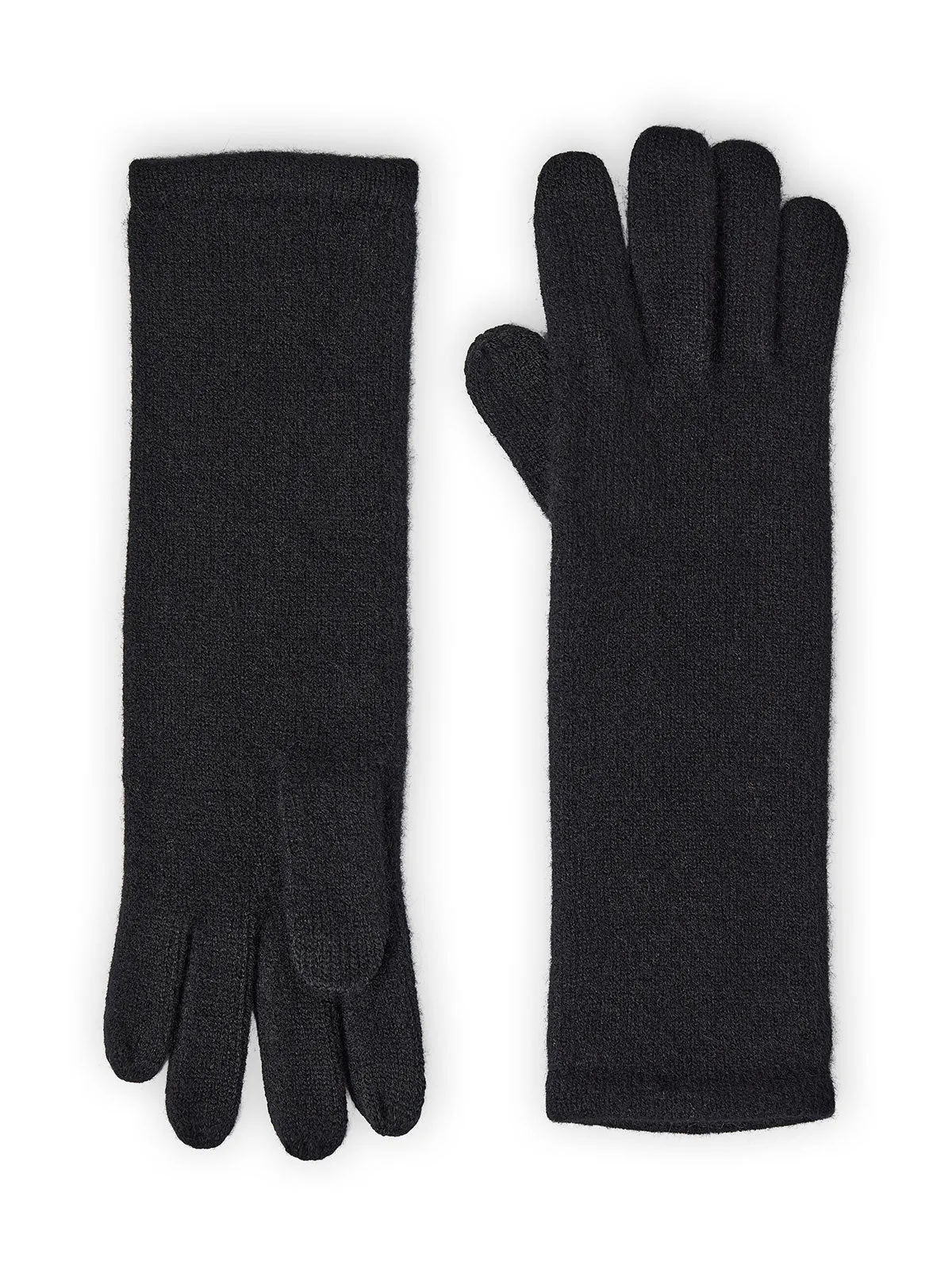 Tech Touch Long Cashmere Gloves, Black