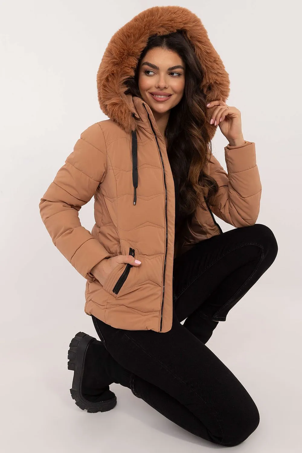 TEEK - Slim Thick Hip Cut Plush Hood Jacket