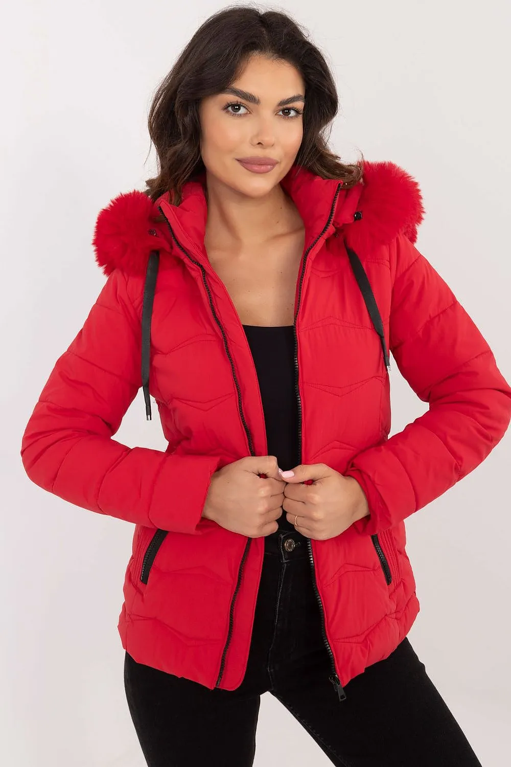 TEEK - Slim Thick Hip Cut Plush Hood Jacket