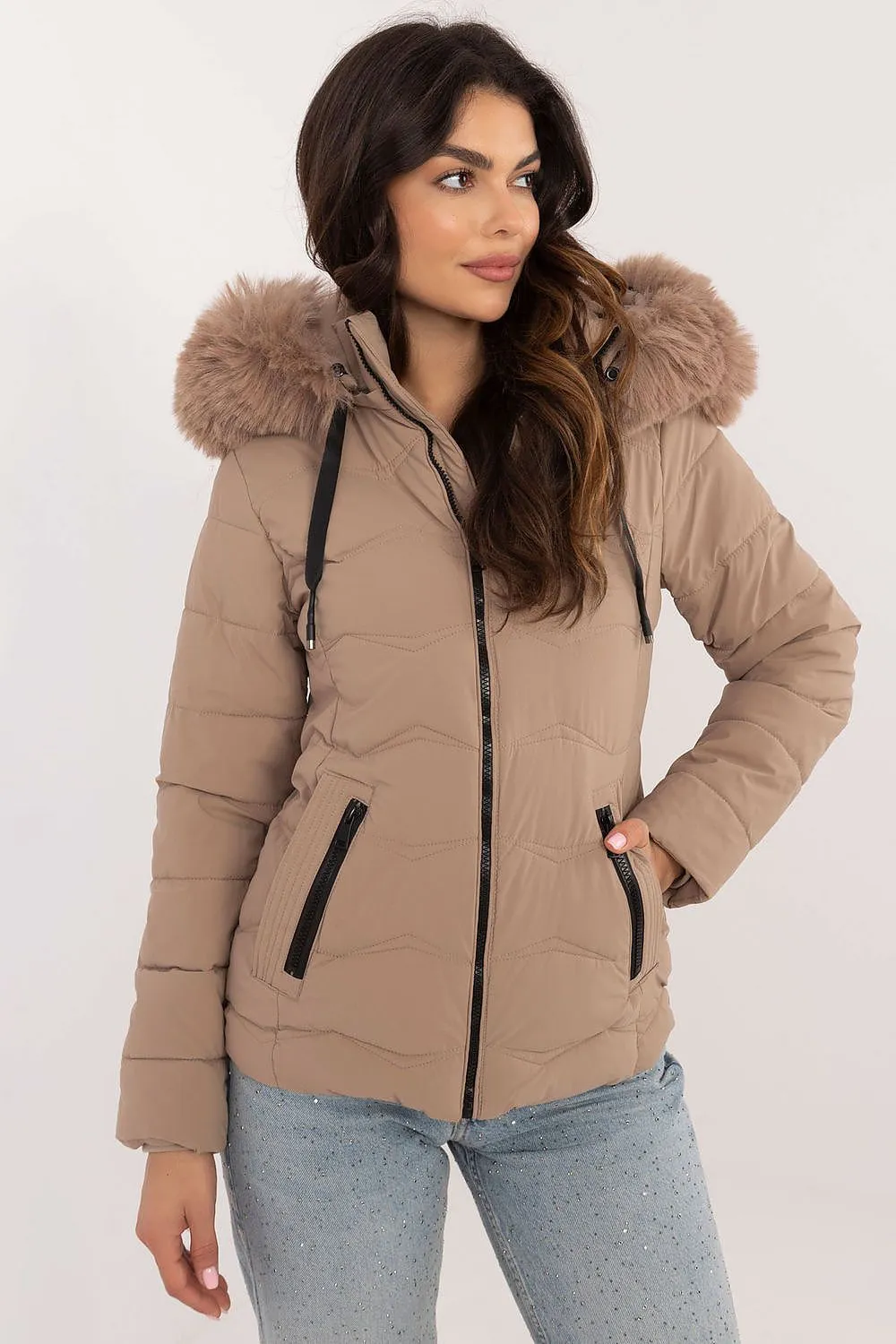 TEEK - Slim Thick Hip Cut Plush Hood Jacket