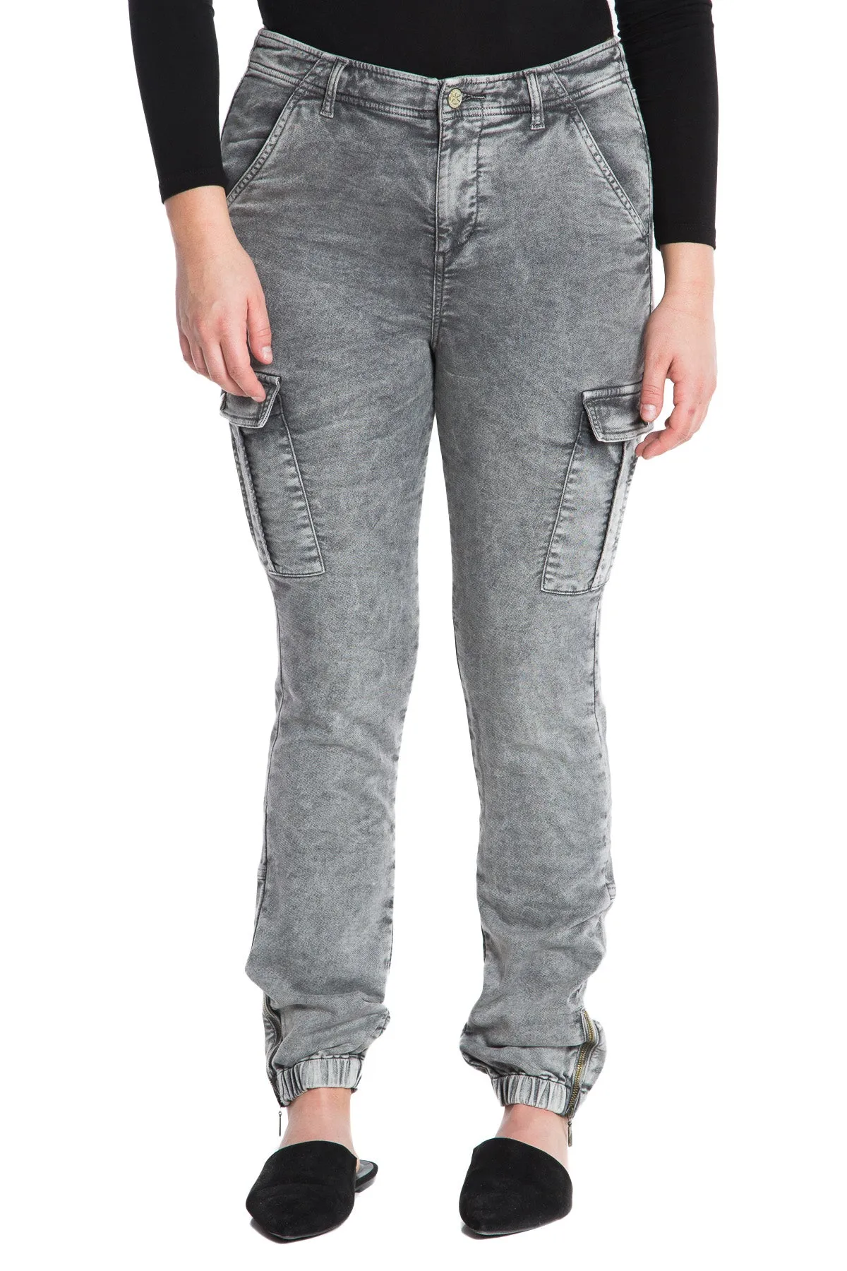 Terry cargo skinny in Ash