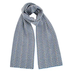 The Badminton - Geometric Chevron Scarf - Jeans Blue