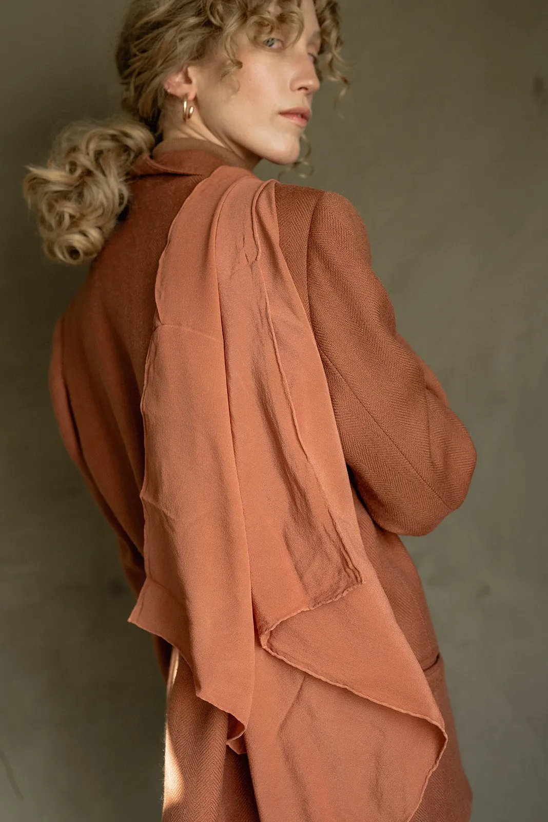 'The Classic' Washable Silk Scarf in Terra Cotta