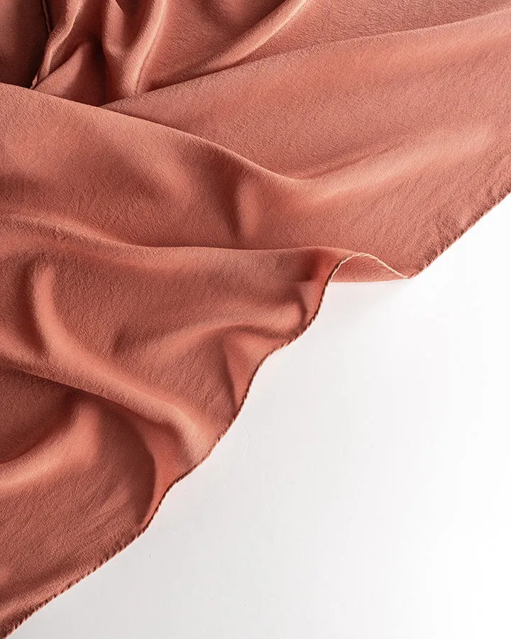 'The Classic' Washable Silk Scarf in Terra Cotta