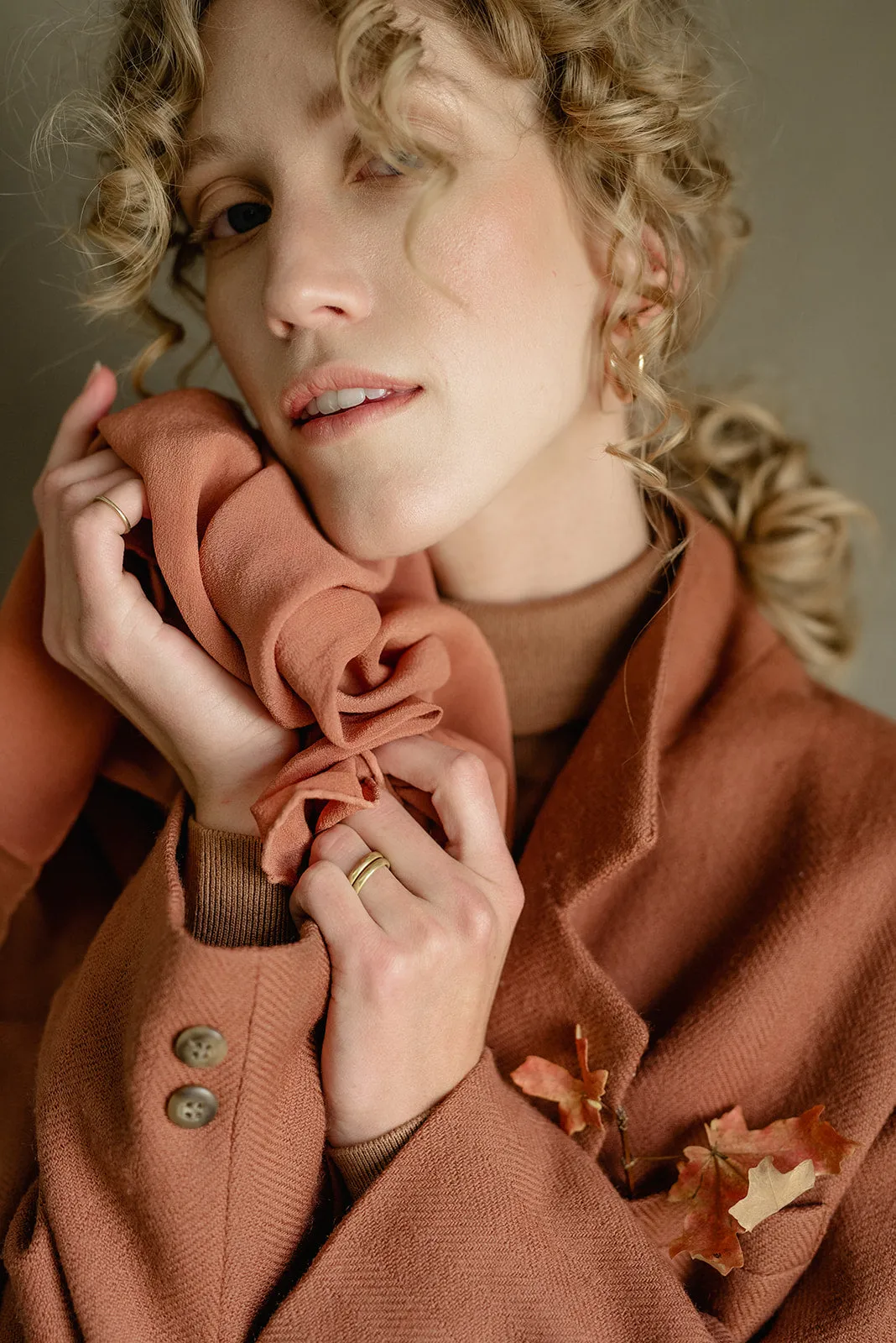 'The Classic' Washable Silk Scarf in Terra Cotta