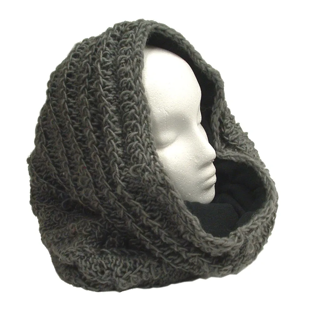 Thick Fleece Lined Mobius Scarf/Hoodie