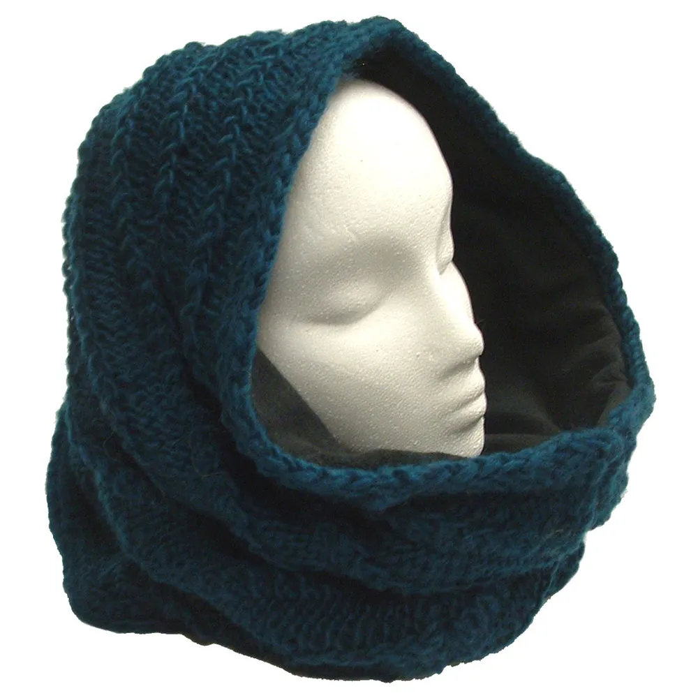 Thick Fleece Lined Mobius Scarf/Hoodie