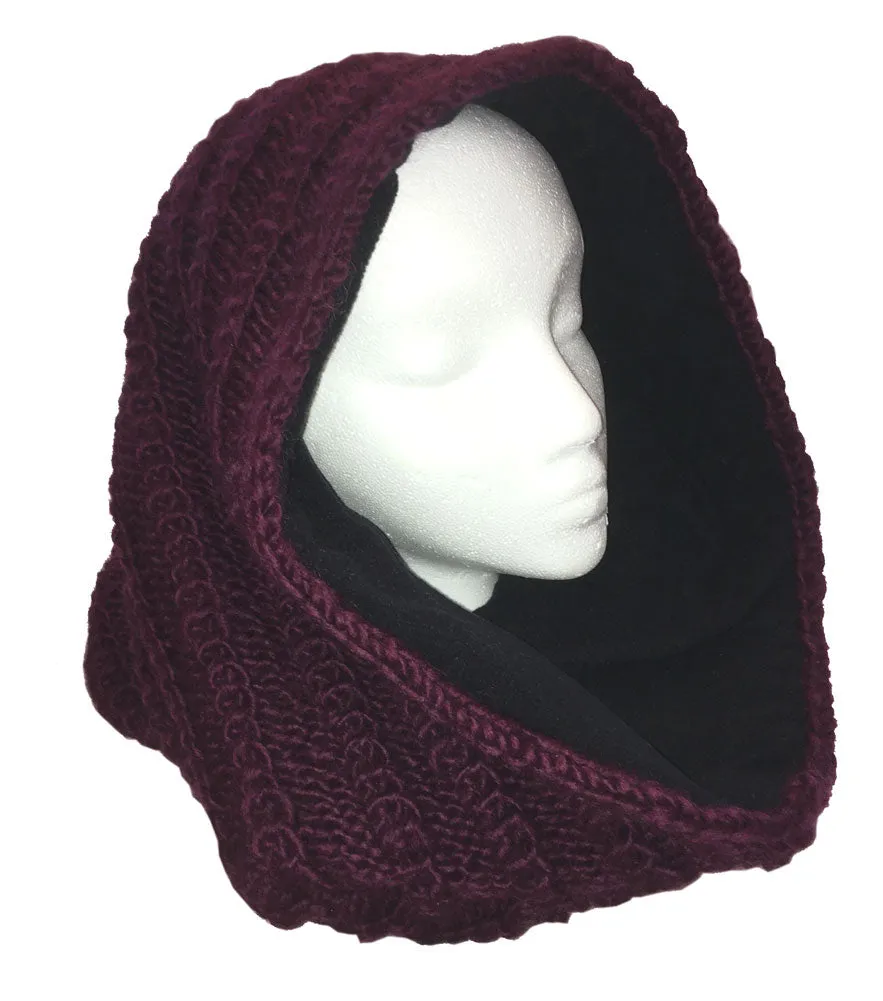 Thick Fleece Lined Mobius Scarf/Hoodie