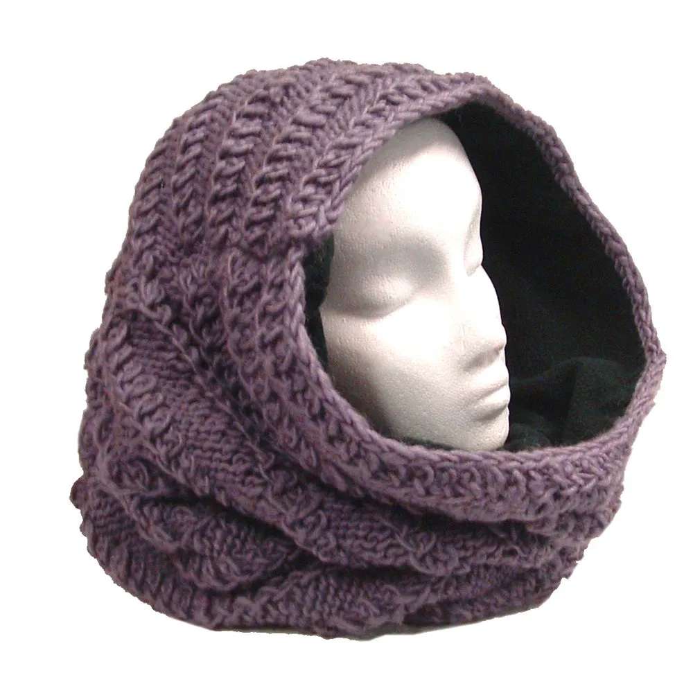 Thick Fleece Lined Mobius Scarf/Hoodie