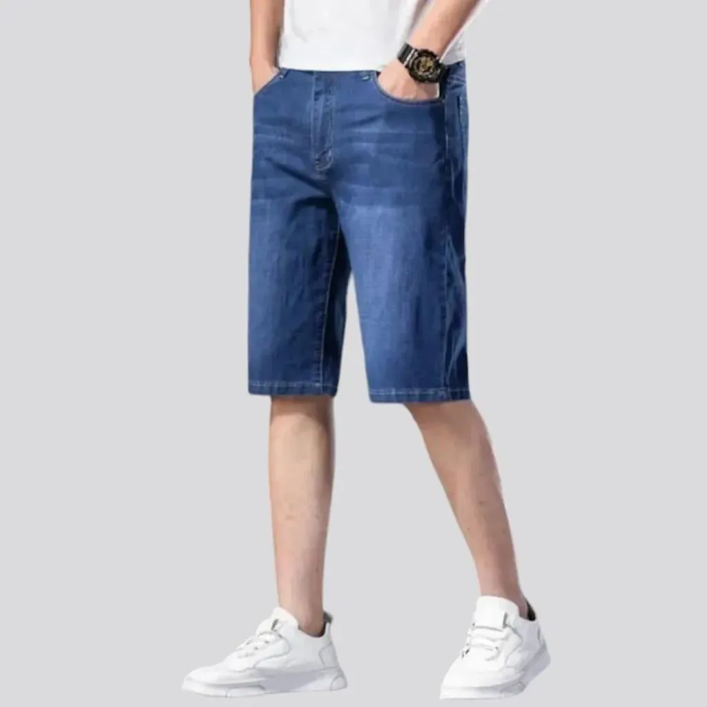 Thin straight men's jean shorts