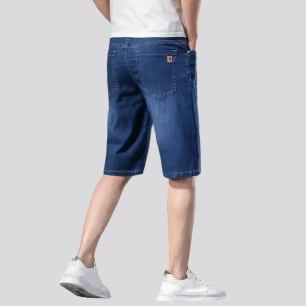 Thin straight men's jean shorts