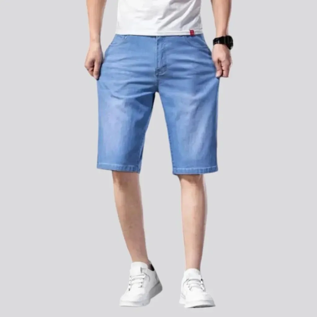 Thin straight men's jean shorts