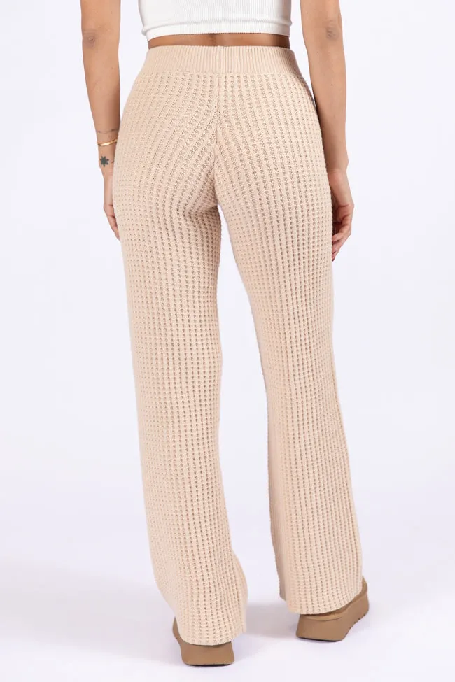 This Is Why Tan Thermal Waffle Knit Pants FINAL SALE