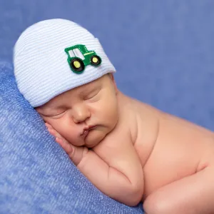 Tiny Tractor Striped Newborn Boy Hospital Hat Infant Hat Newborn Hat