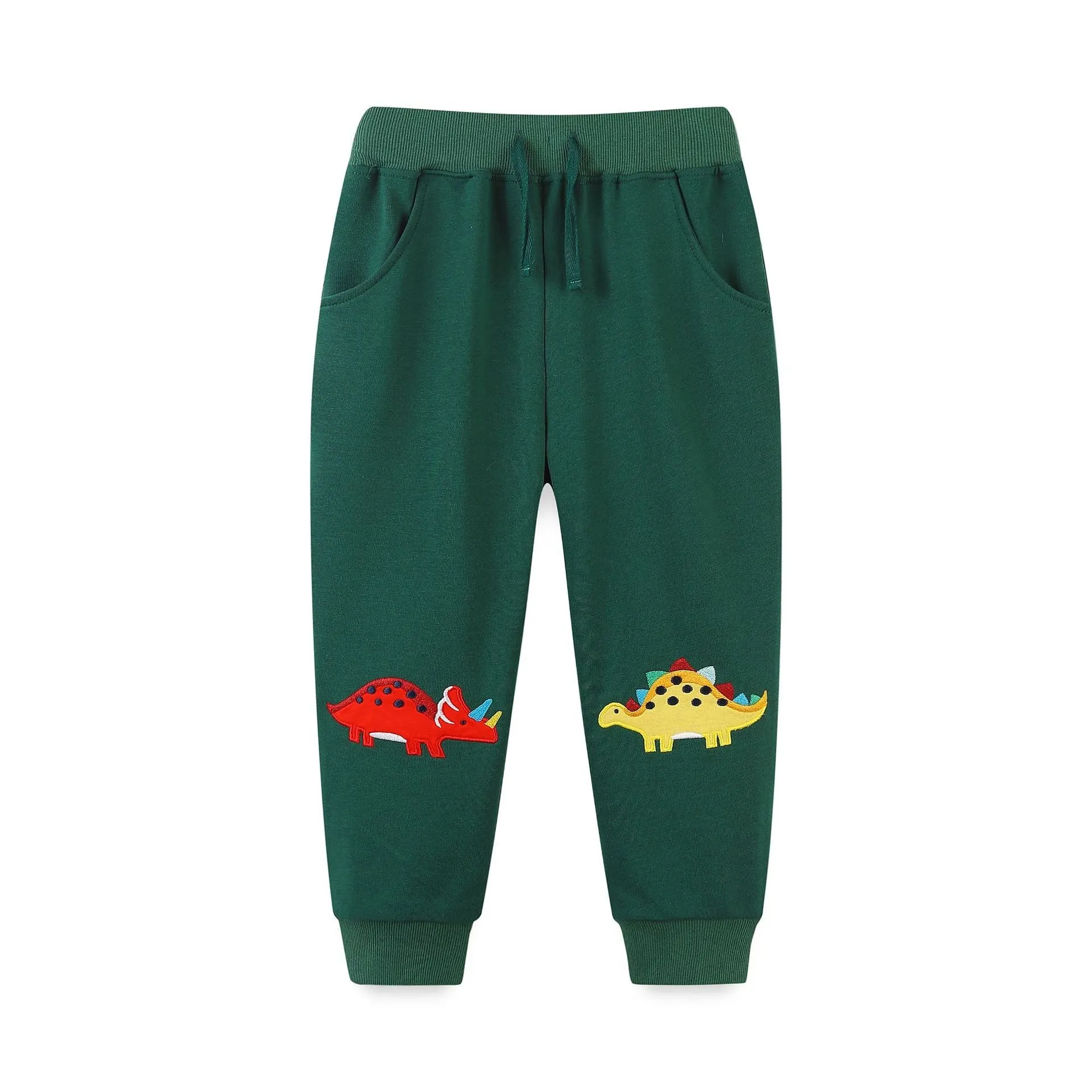 Toddler/Kid Boy's Dinosaur Design Green Casual Pants