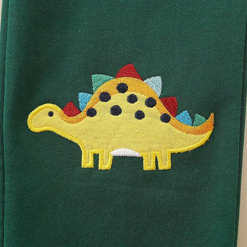 Toddler/Kid Boy's Dinosaur Design Green Casual Pants