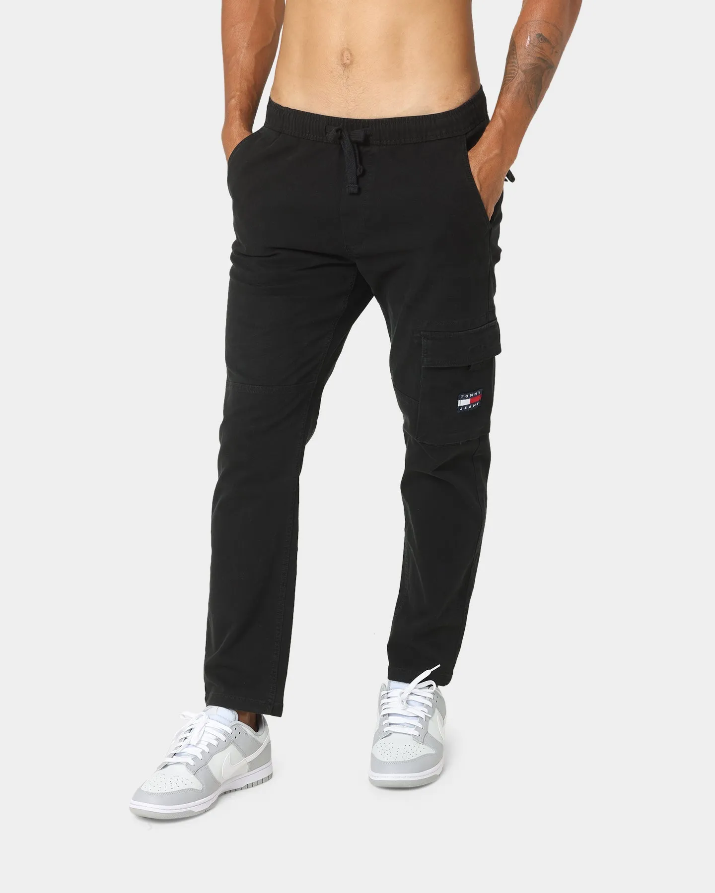 Tommy Jeans Dad Dobby Cargo Track Pants Black