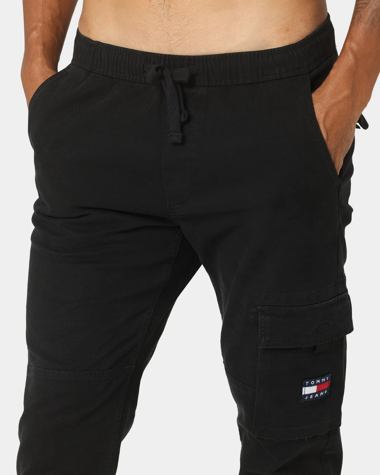 Tommy Jeans Dad Dobby Cargo Track Pants Black