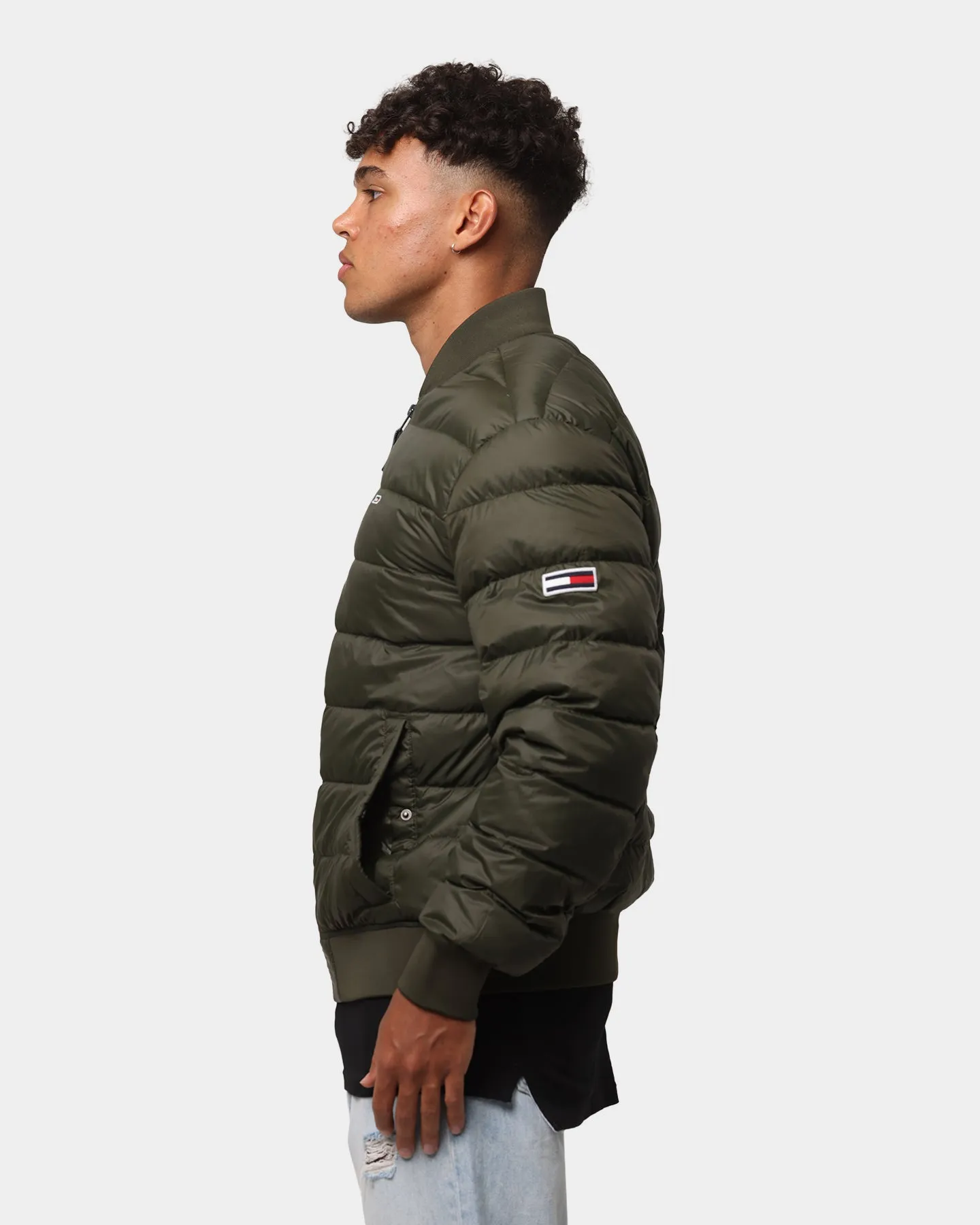 Tommy Jeans Light Down Bomber Jacket Dark Olive