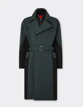 Trench Coat In Bonded Wool With Scuba Effect