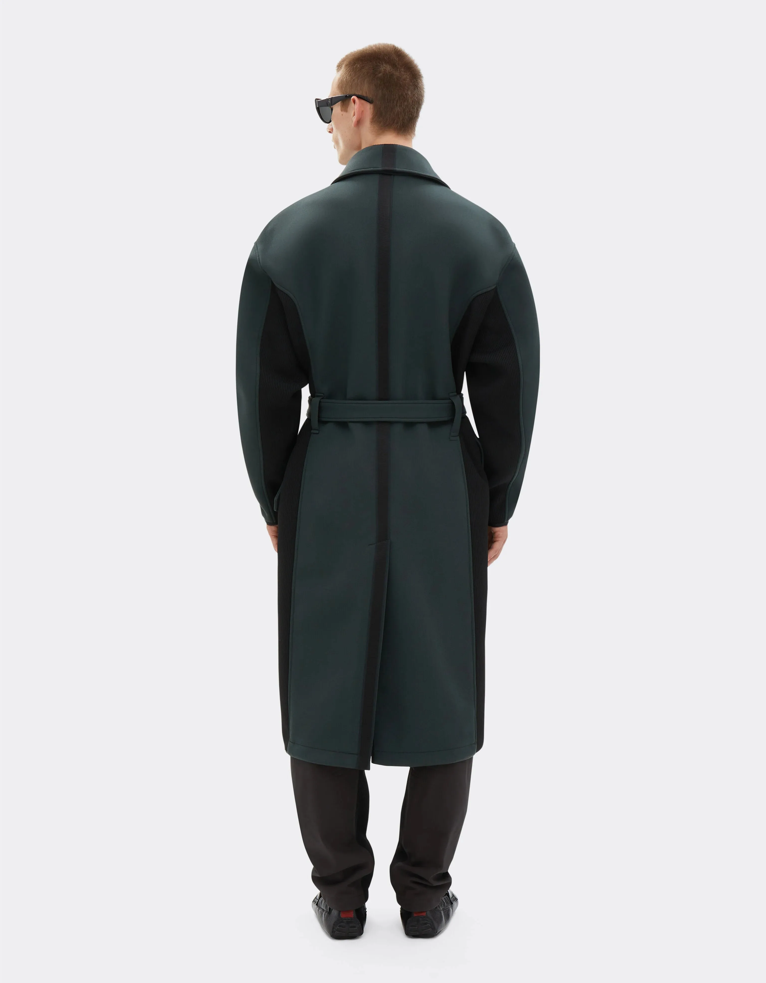 Trench Coat In Bonded Wool With Scuba Effect