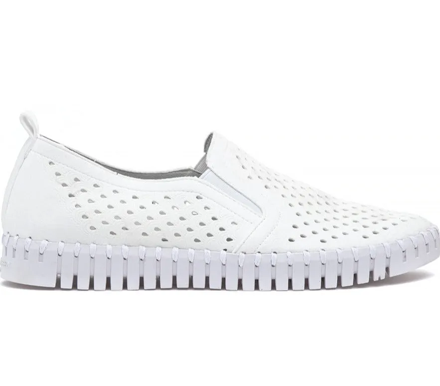 Tulip 140 - The Perforated Slip-On with Gore in White