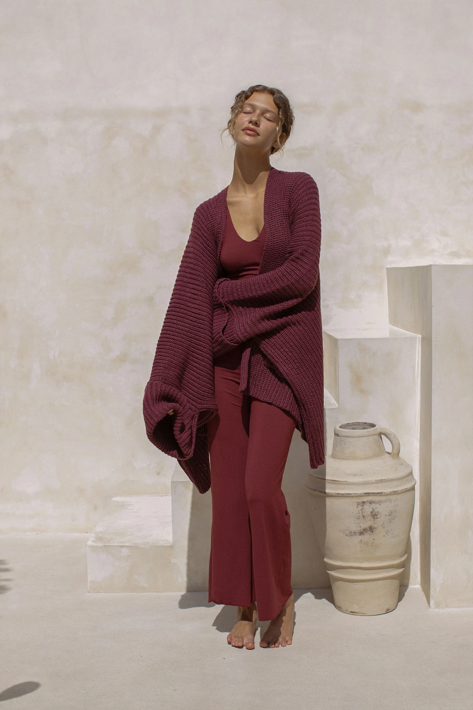 Tuula Poncho Maroon