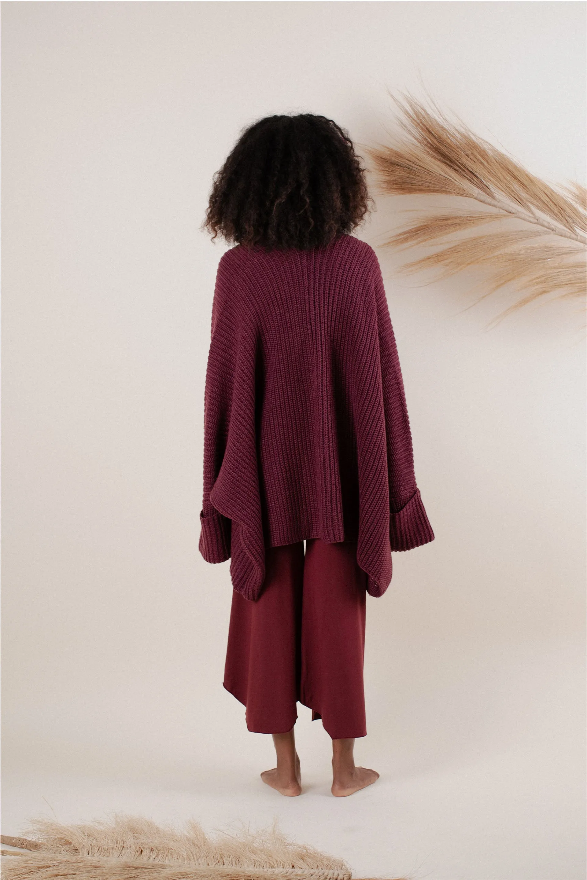 Tuula Poncho Maroon