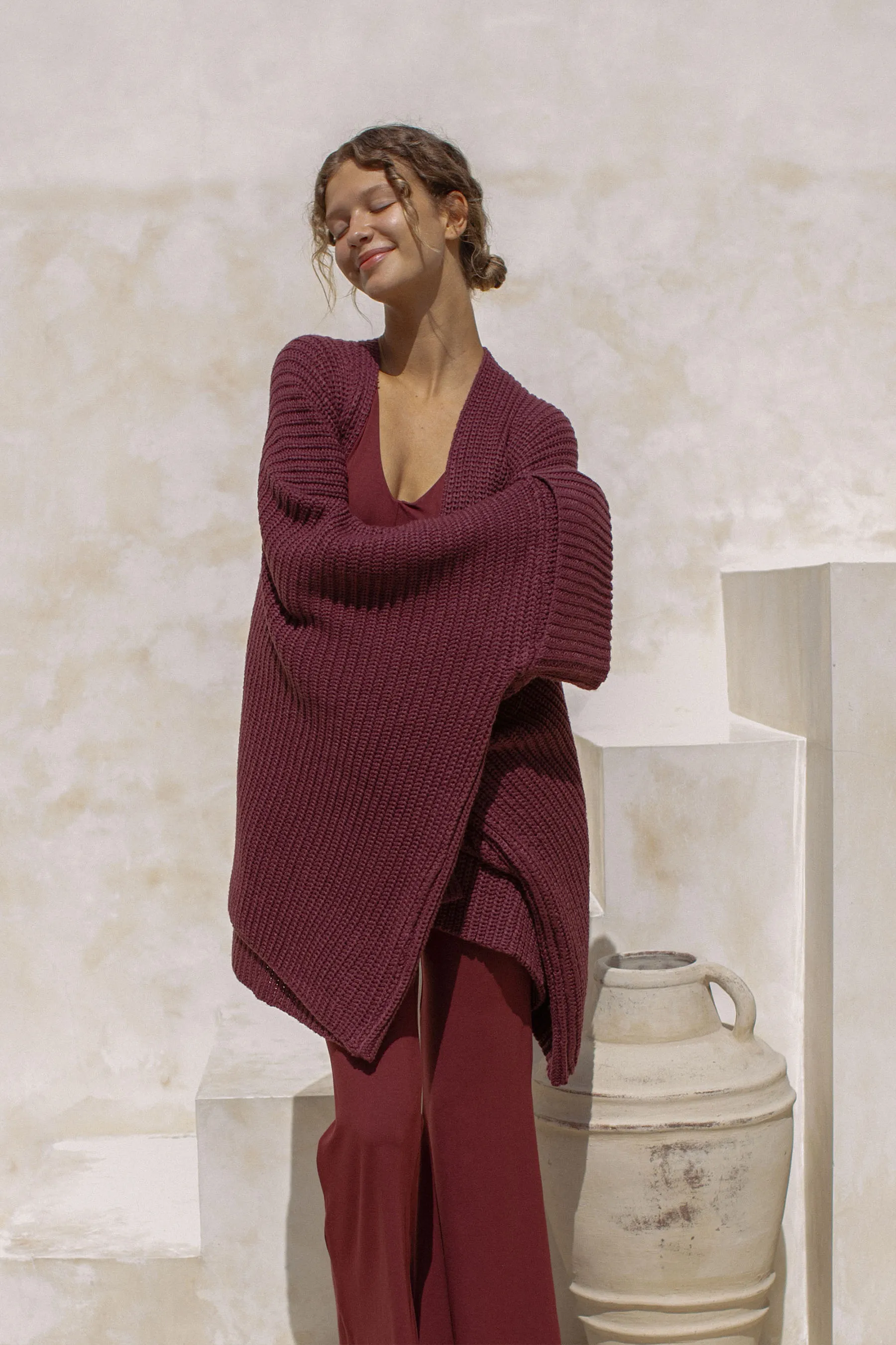 Tuula Poncho Maroon