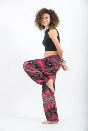 Unisex Paisley Harem Pants in Pink