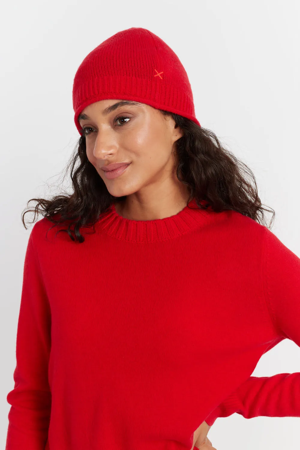 Velvet-Red Wool-Cashmere Beanie