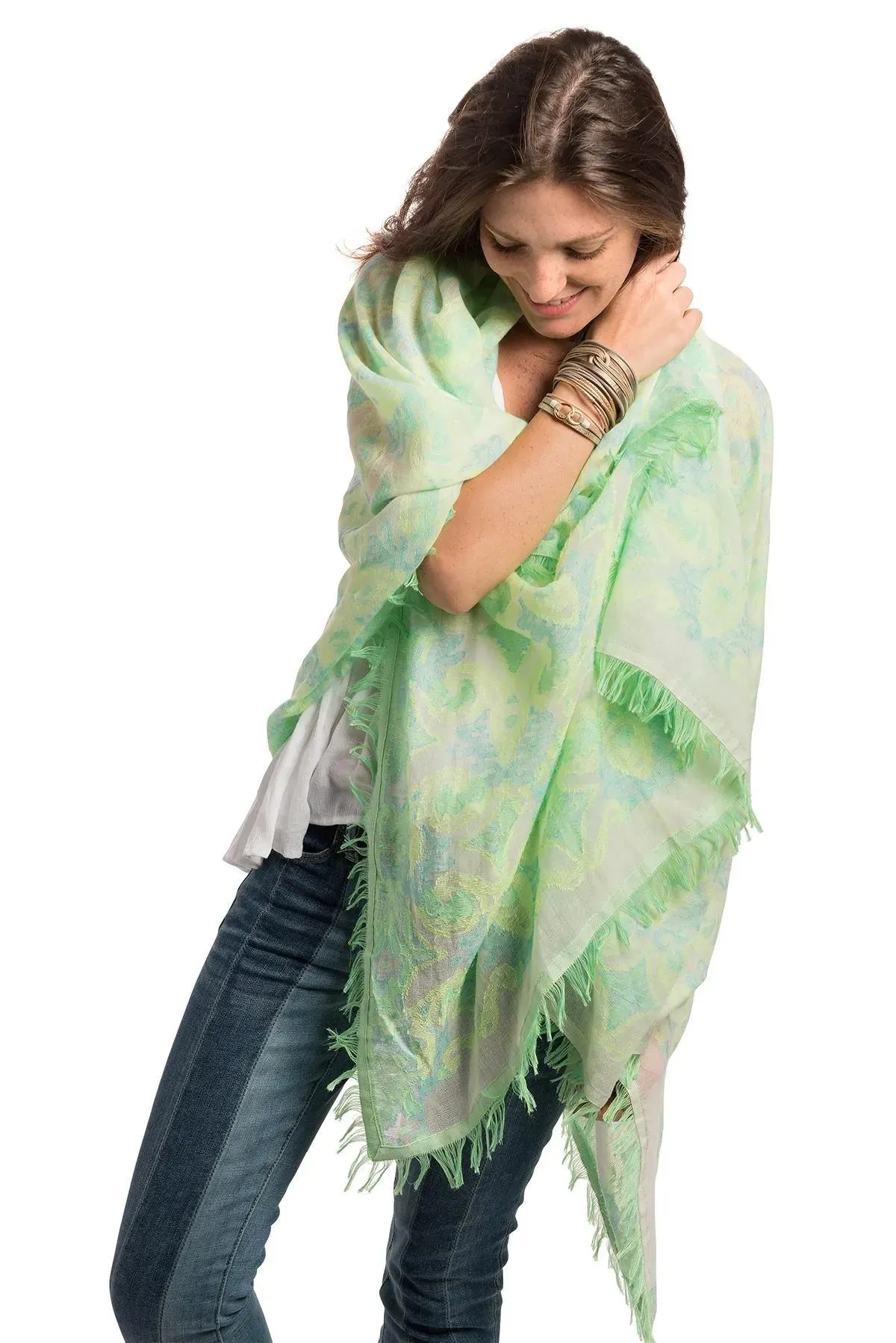 Vibrant Green Eyelash Scarf