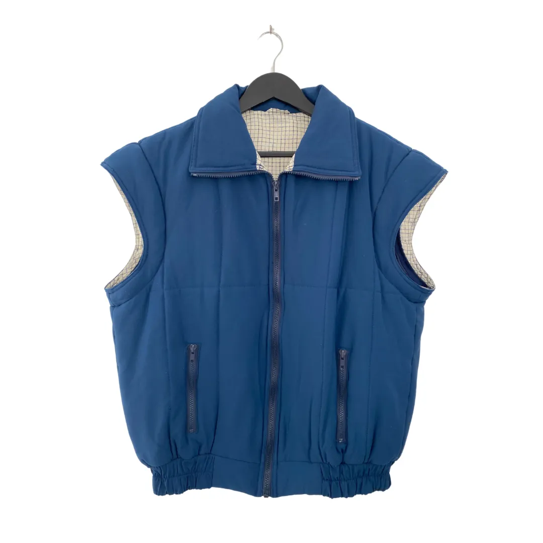 VINTAGE 80s Padded Jacket Blue SIZE XL