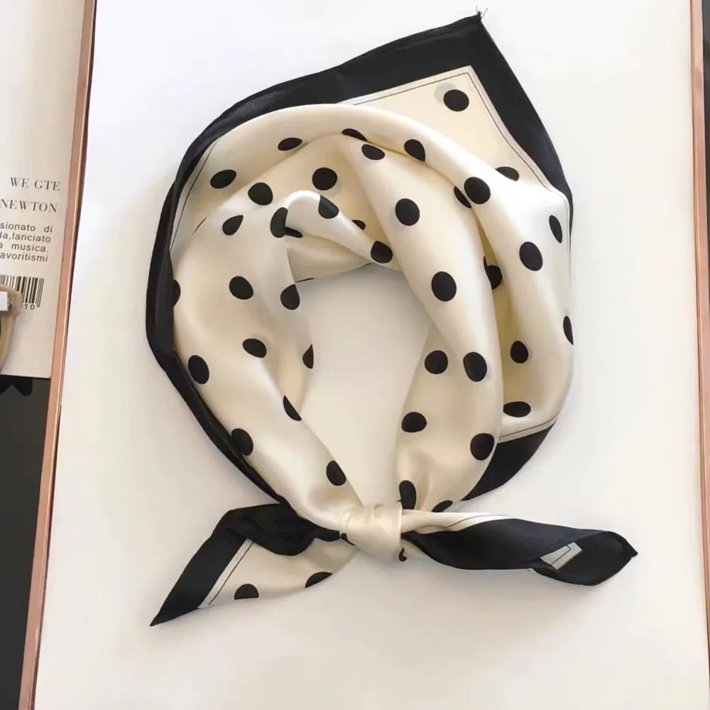 Vintage Polka Dot Silk Bandana Scarf