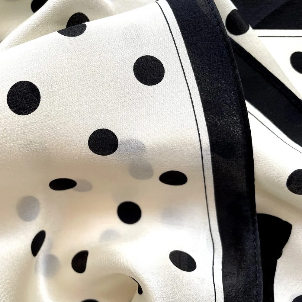 Vintage Polka Dot Silk Bandana Scarf