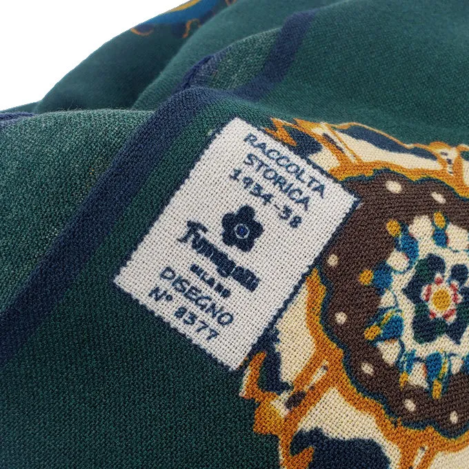 Vintage scarf dark green super soft - PERVINCA