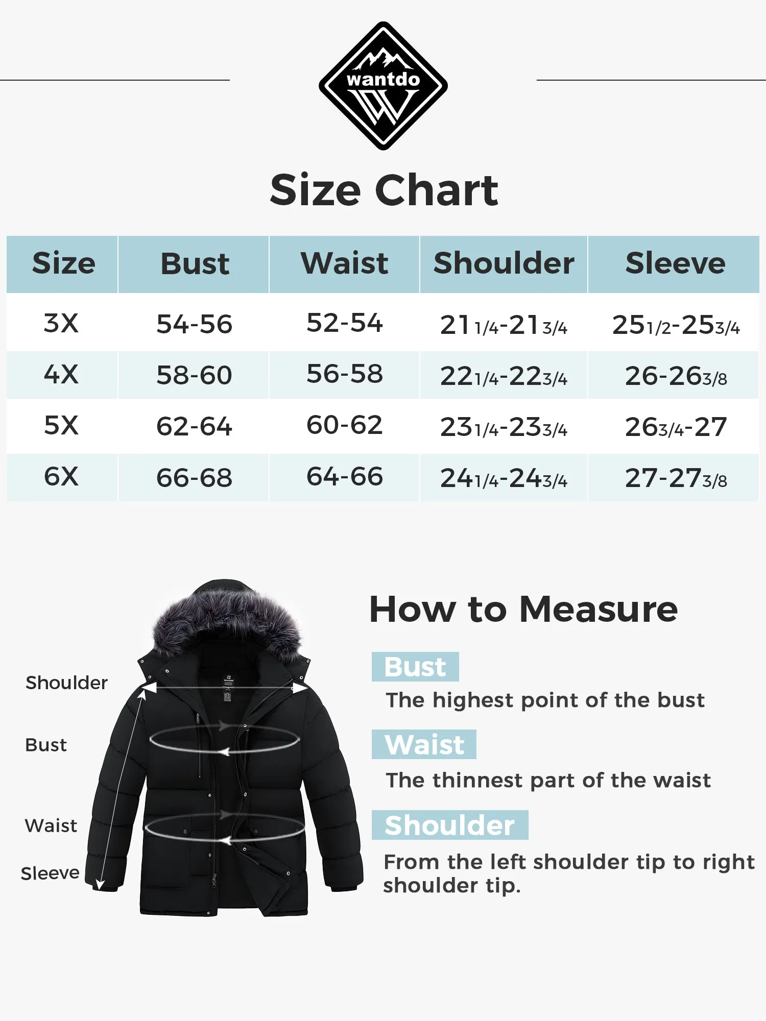 Wantdo Men's Big and Tall Winter Coat Windproof Hooded Winter Padded Puffer Parka Jacket