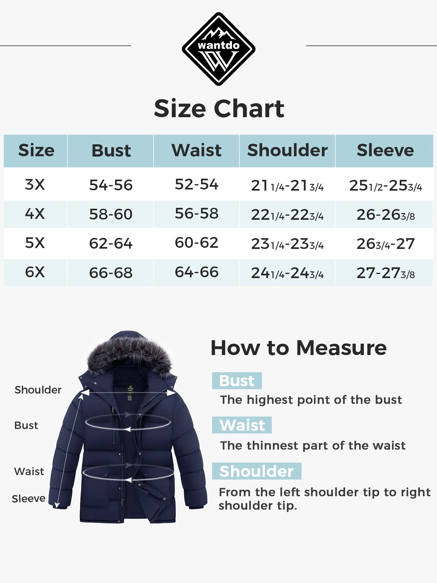 Wantdo Men's Big and Tall Winter Coat Windproof Hooded Winter Padded Puffer Parka Jacket