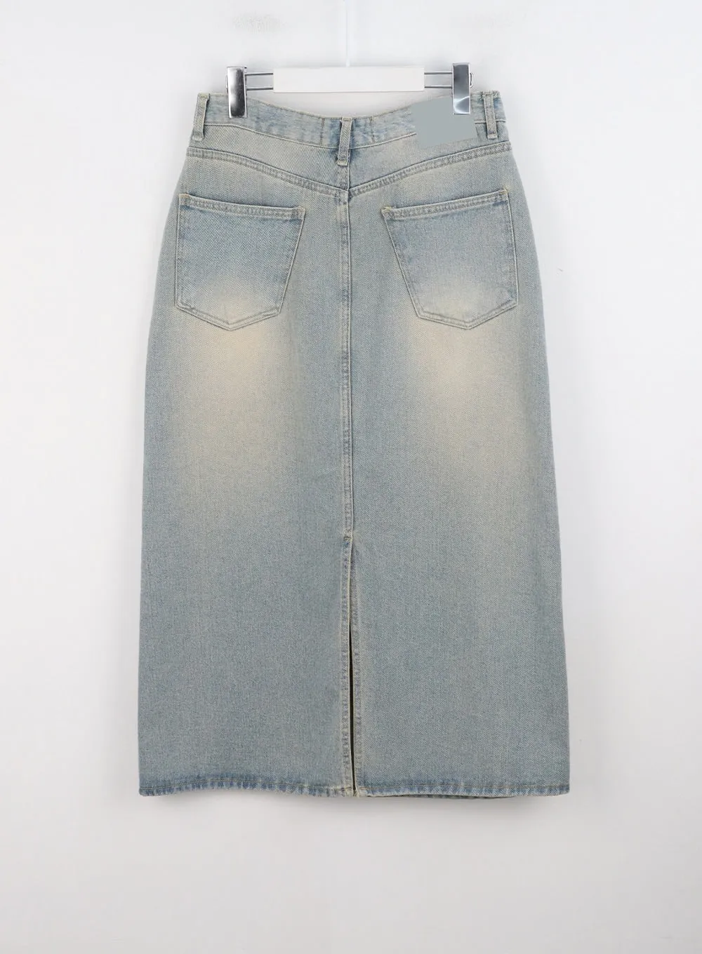 Washed Denim Maxi Skirt CG327