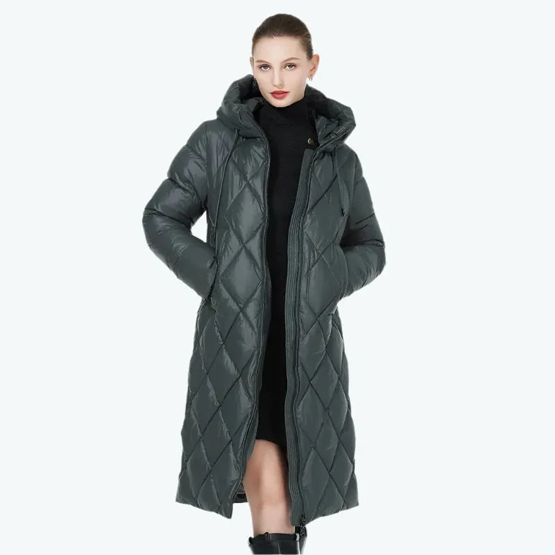 Winter Diamond Slay Quilted Puffer Parka Jacket | Long Puffer Coat | Down Jacket | Parka for women |