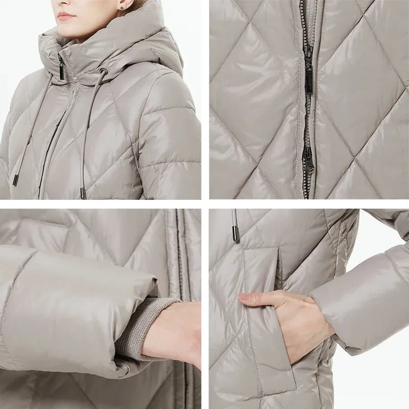 Winter Diamond Slay Quilted Puffer Parka Jacket | Long Puffer Coat | Down Jacket | Parka for women |