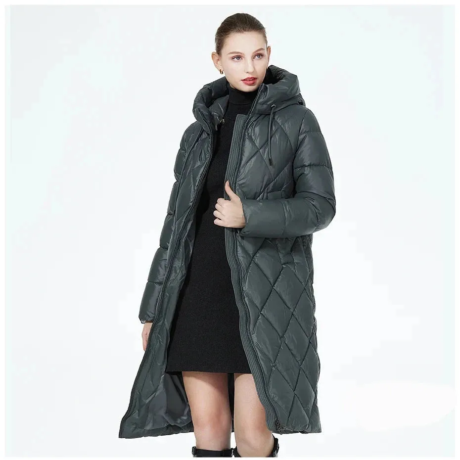 Winter Diamond Slay Quilted Puffer Parka Jacket | Long Puffer Coat | Down Jacket | Parka for women |