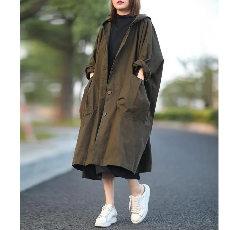 Women Plus Sizes Fall Long Coats