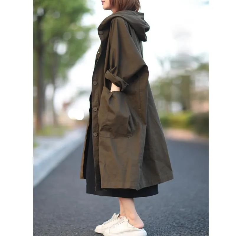 Women Plus Sizes Fall Long Coats