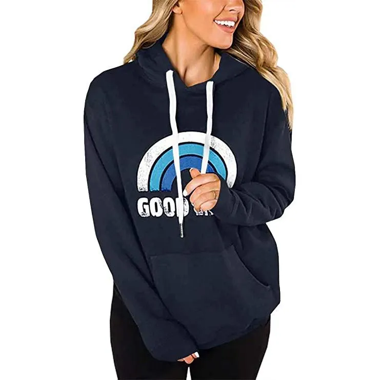 Women's Long Sleeve Casual Graphic Tee Hoodies