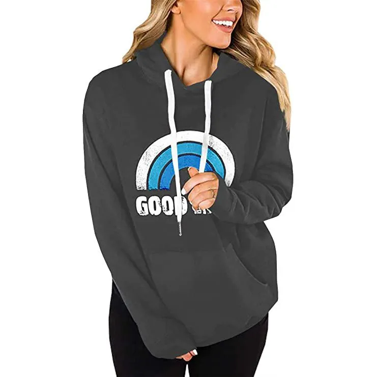 Women's Long Sleeve Casual Graphic Tee Hoodies