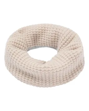 Women's Waffle Stitch Cashmere Snood With Lurex Ecru White